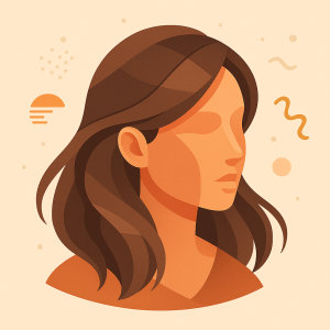 Representación del diagnóstico capilar mostrando textura densidad y grosor del cabello.